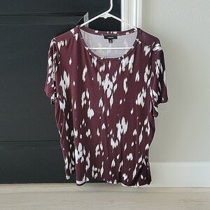 Alfani XL blouse Dark purple and white inkblot print.